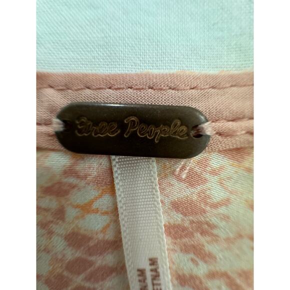 Free People Satin Pink & White Snakeskin Print Ruched Waist Corset Top Size S - Picture 3 of 5